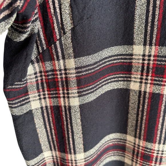 Plaid Flannel Shirt Dress XL Long Sleeve Button Front Casual Boho- No Belt - Picture 4 of 16